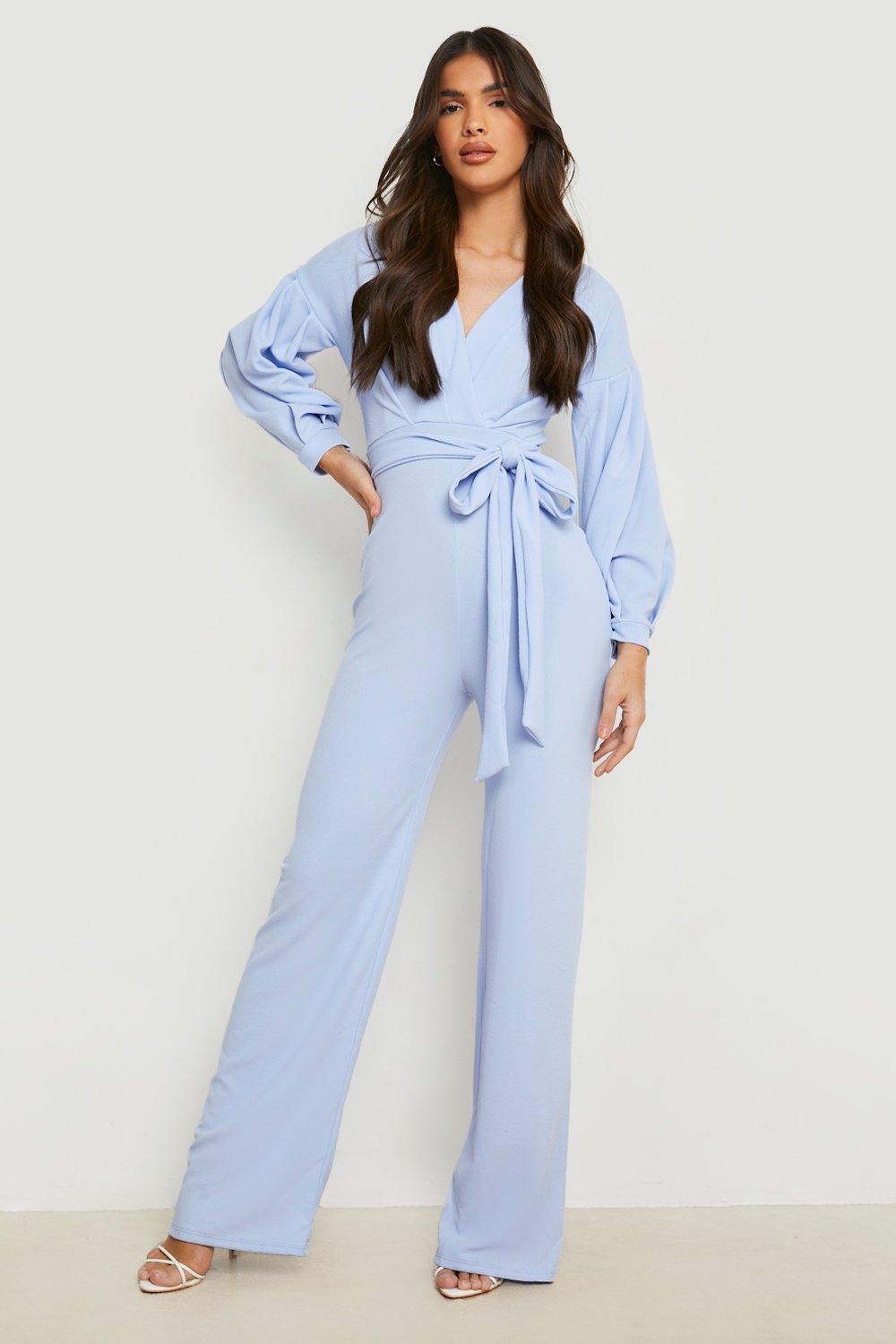 Boohoo blue jumpsuit online